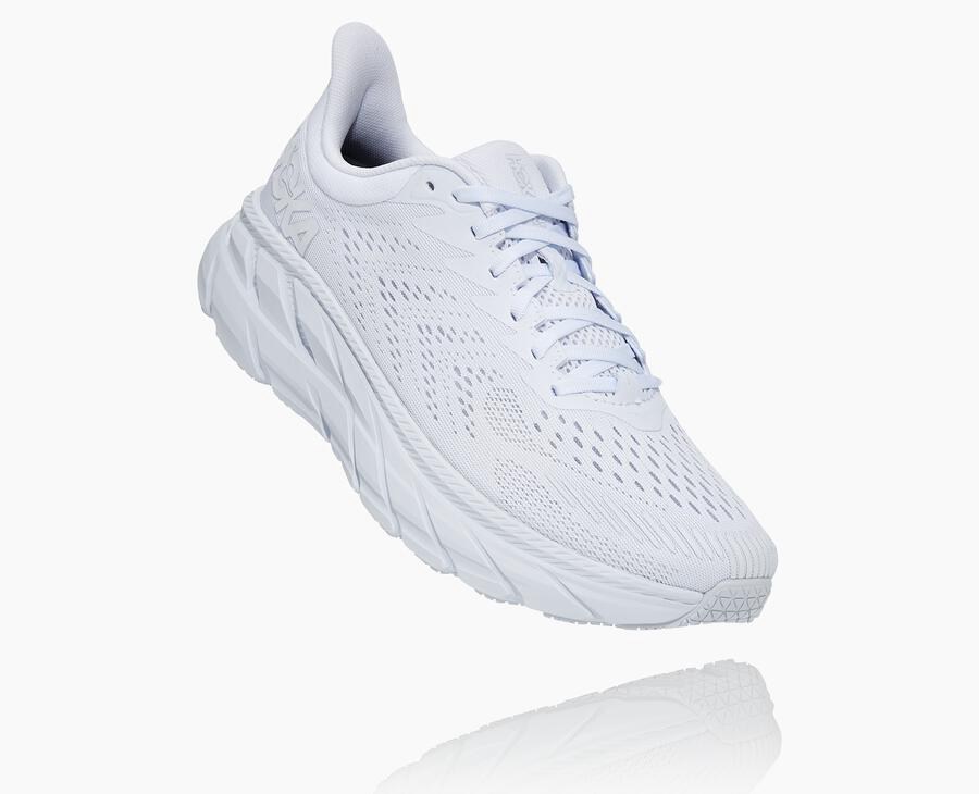 Hoka One One Mens Running Shoes - Clifton 7 - White - BKJP62517